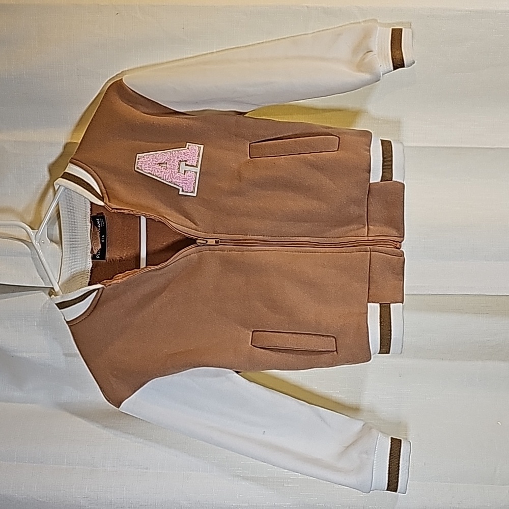 2/$20 Pink Velvet 5/6 Letterman Zip Jacket